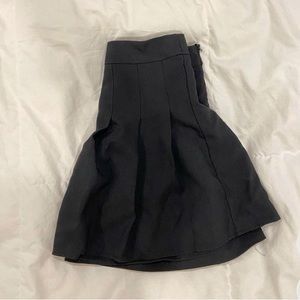 Black Pleated Skater Skirt